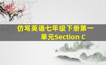 仿写英语七年级下册第一单元Section C